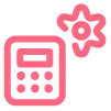 Calculator cog icon